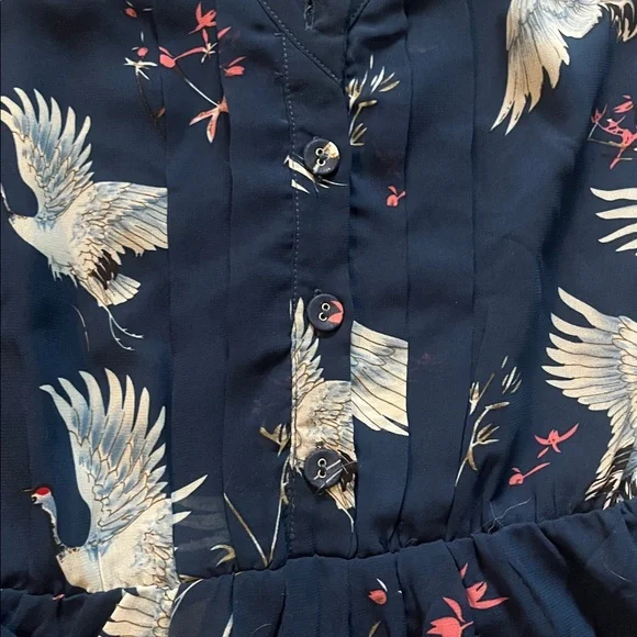 Sunny Blue Dress with Bird Design - Picture 3 of 6